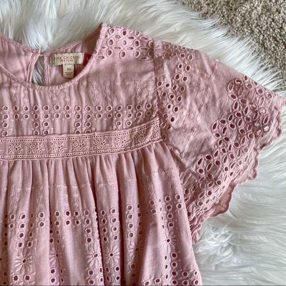 Pink Chicken Pink Eyelet Girls Dress - Picture 2 of 3